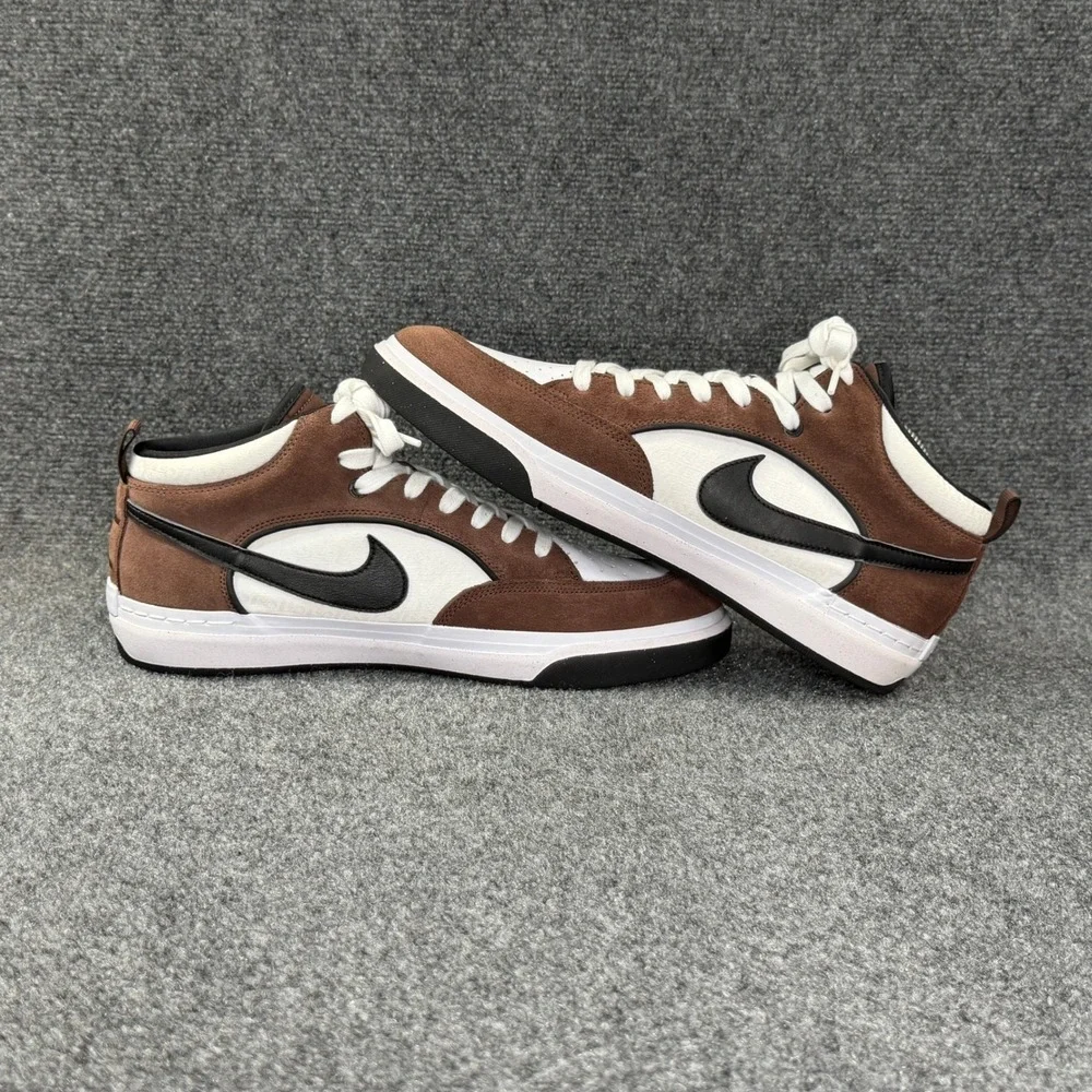 Nike SB React Leo Baker Sneakers Men's 13 Light Chocolate White Brown Skate Shoe